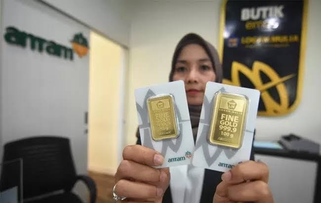 Ilustrasi harga emas 1 gram 24 karat di Pekanbaru, Riau turun tipis (foto/int)